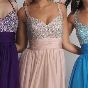 LAST CHANCE! Dave & Johnny Prom Gown 7376 in Blush